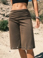 Women's Summer Casual Vintage Metallic Sequin Low Waist Mini Shorts