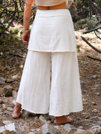 Bohemian Faux Two-Piece Skirt-Style Wide Leg Pants