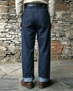 Vintage Navy Blue White Pinstripe Denim Jeans