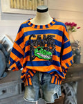 Game Day Crocodile Sequined Stripe T-Shirt