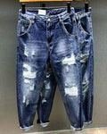 Vintage Ripped Distressed Tapered Balloon Denim Pants