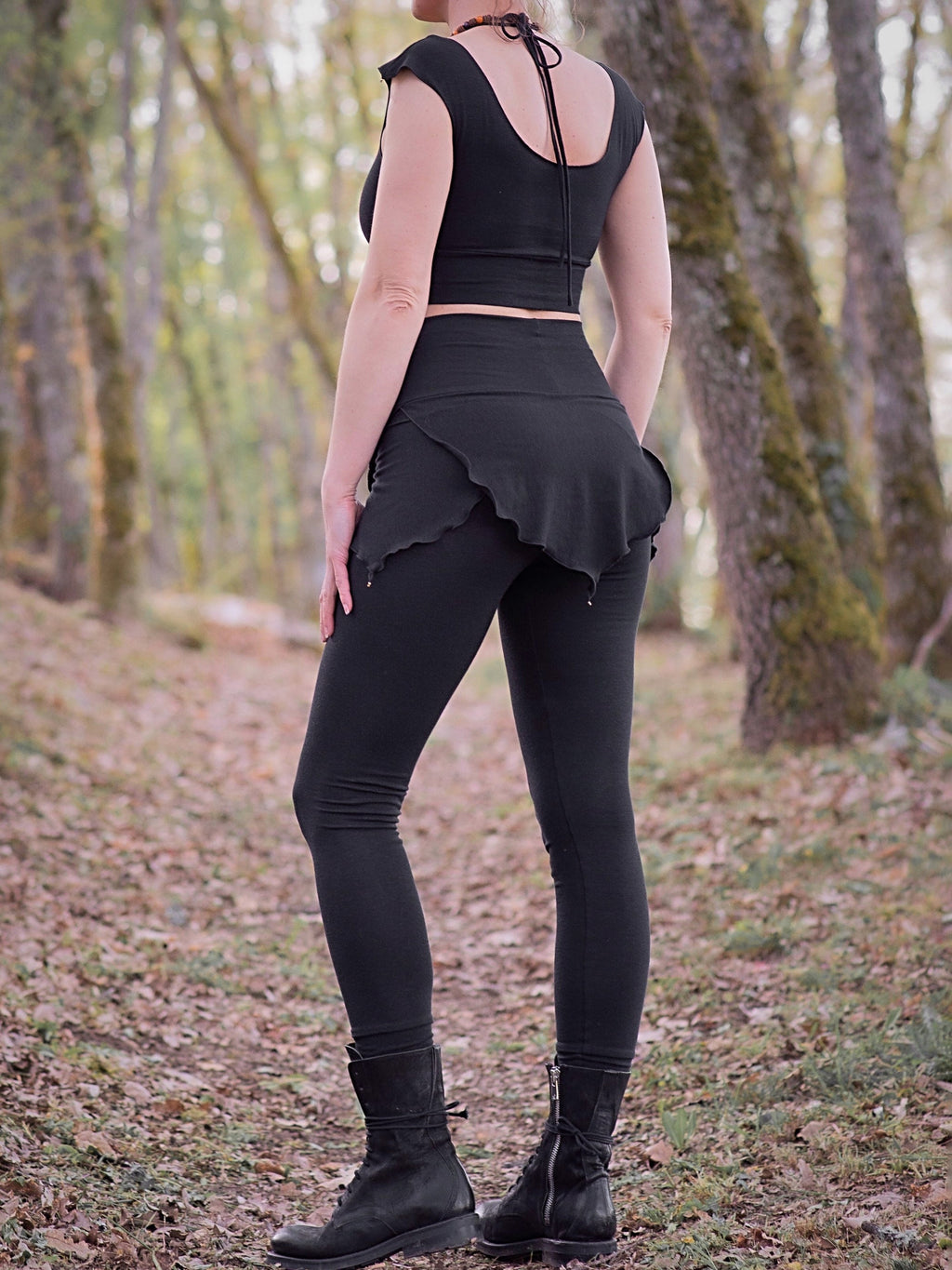 Hand Dyed Bamboo Leggings: Cotton Fleece Pixie Yoga Pants