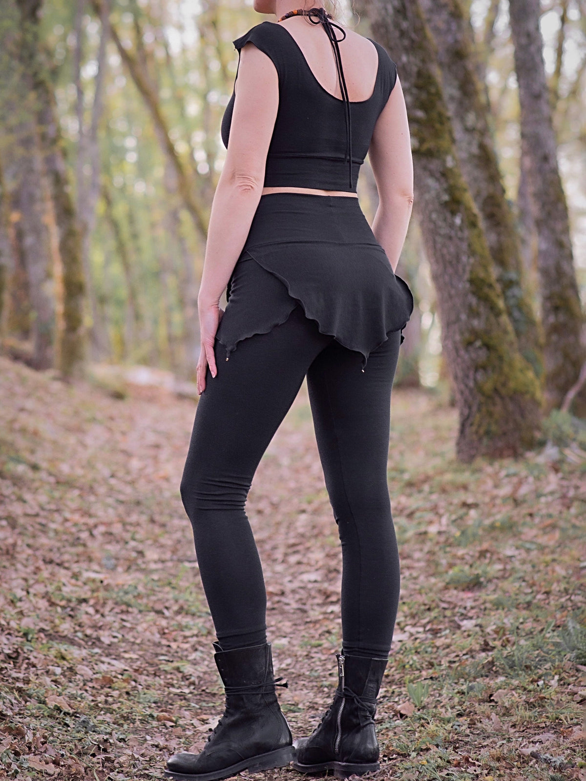 Hand Dyed Bamboo Leggings: Cotton Fleece Pixie Yoga Pants