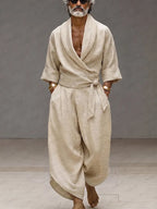 Urban Minimalist 100% Cotton Tie-Up Shirt Set