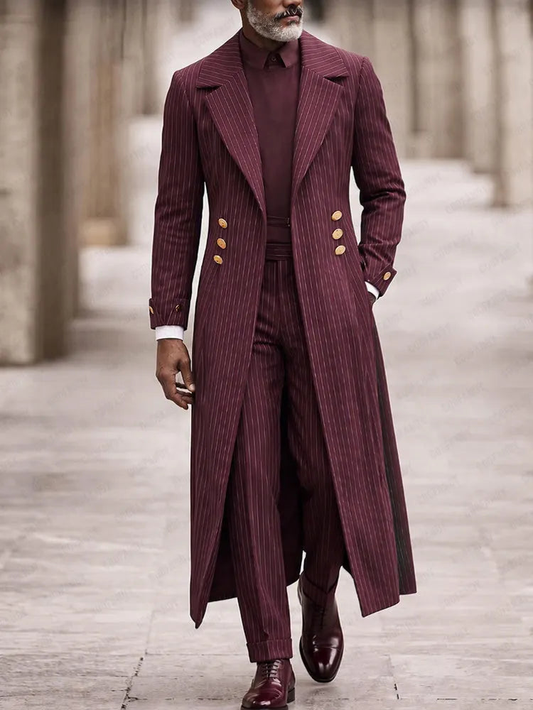 Luxury Longline Pinstripe Coat Blazer