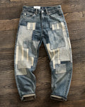 Vintage Washed Patch Tapered Jeans