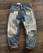 Vintage Washed Patch Tapered Jeans