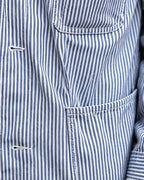 Vintage Navy White Hickory Stripe Cargo Chore Jacket