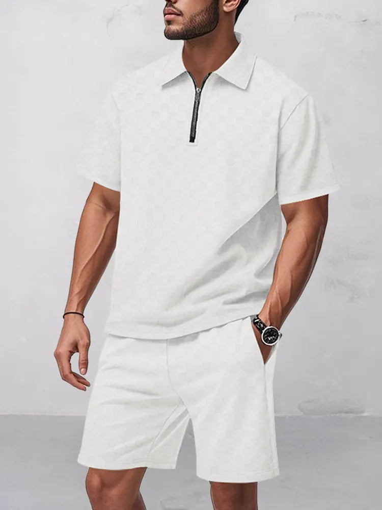 Timeless Checkered Shirt Shorts Set