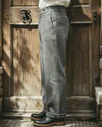 Vintage Gray Herringbone High Waist Wide©\Leg Trousers
