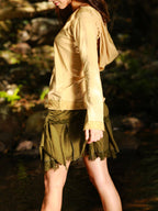 Long Sleeve Pixie Hood Top, Boho Festival Clothing, Hippie Elven Pullover, Fairy Bohemian Style