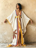 Women's Bohemian-Print Cotton-Linen Vacation Robe