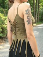 Front Braided Rope Cutout Tassel Cami Top