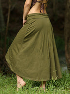 Boho Maxi Skirt, Long High Low Elegant , Hippie Stretch Clothing