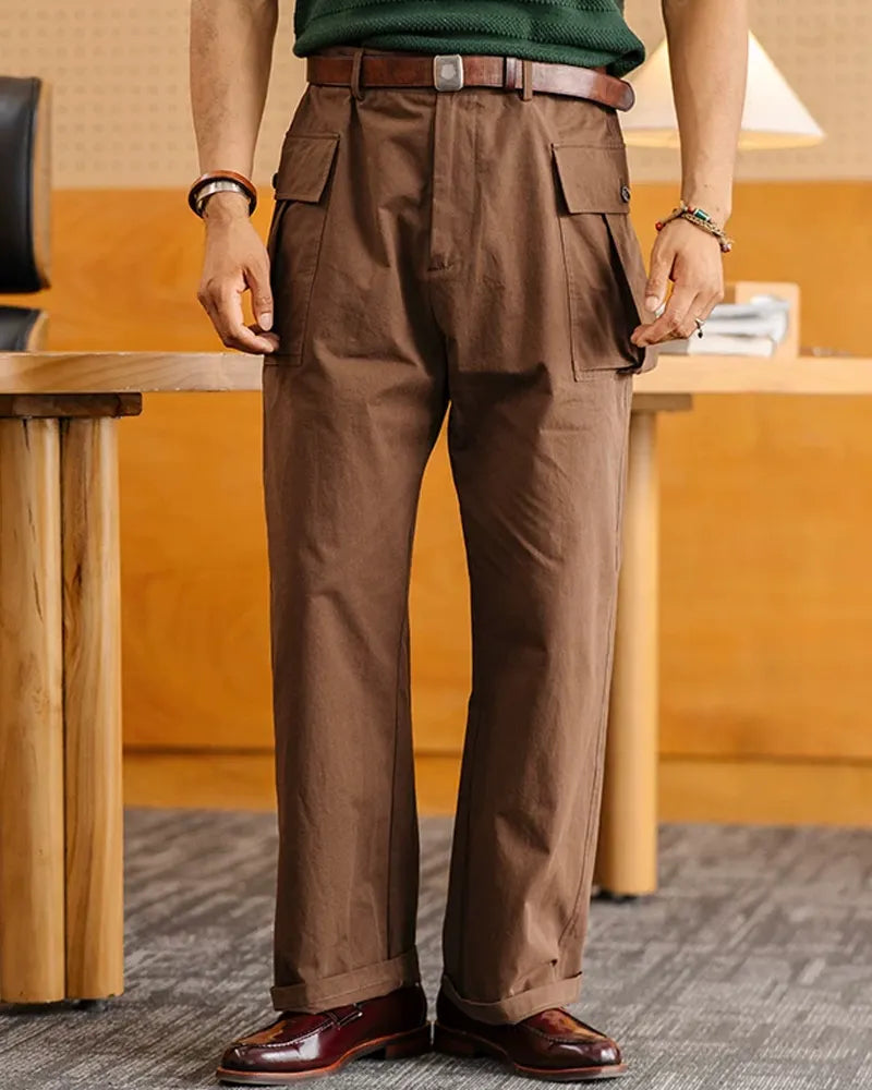 Vintage Chocolate©\Brown Wide©\Leg Field Cargo Trousers