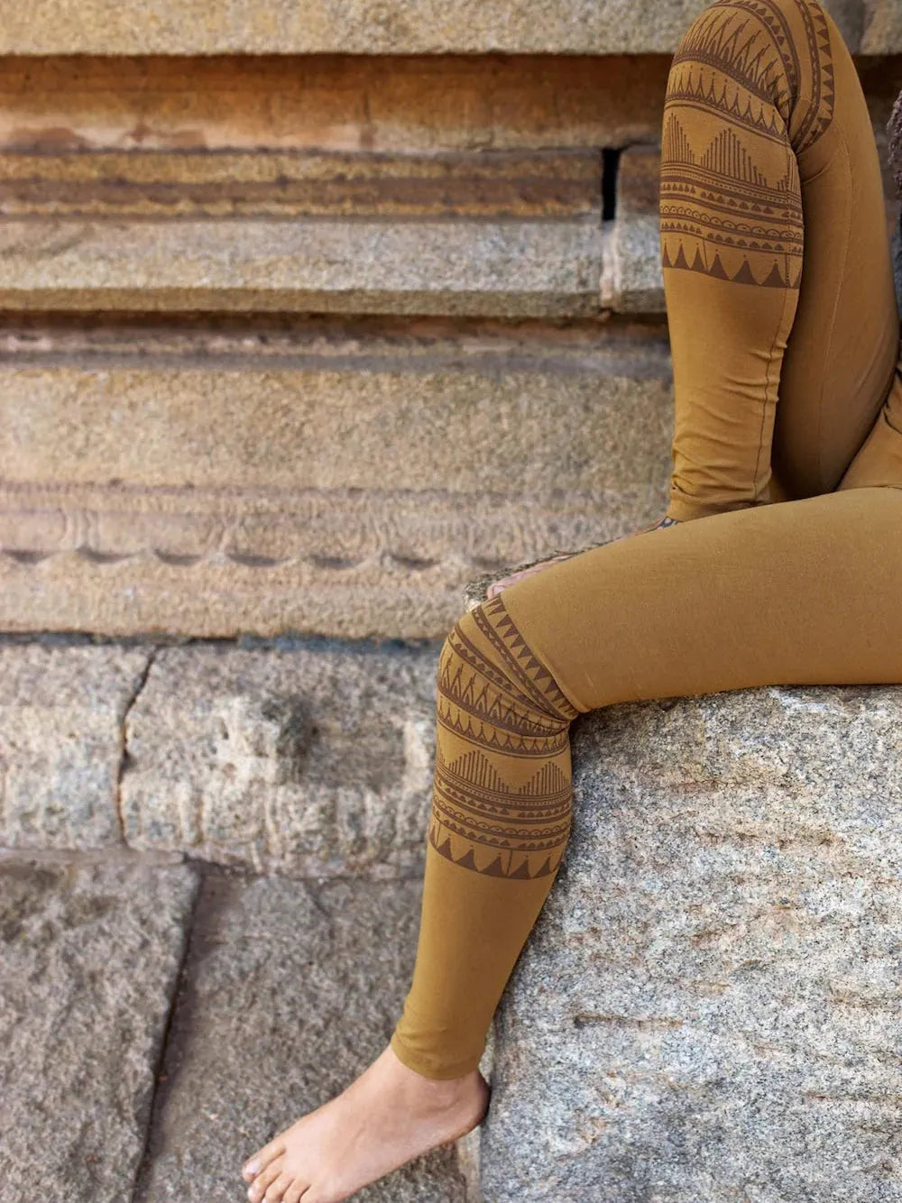 Organic Cotton Stretchy Leggings with Tribal Print