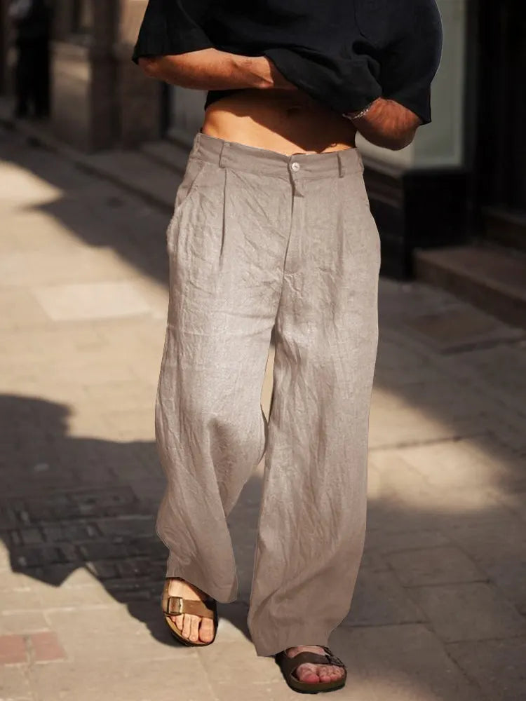 Comfort Fit Cotton Straight Pants