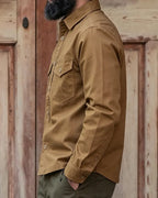 Vintage Tobacco Brown Dual Chest Pocket Long Sleeve Shirt