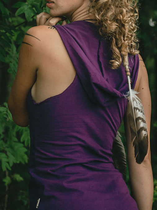 Pixie Fairy Hooded Top Elven Sleeveless Stretchable Hoodie Top