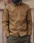 Vintage Tobacco Brown Dual Chest Pocket Long Sleeve Shirt