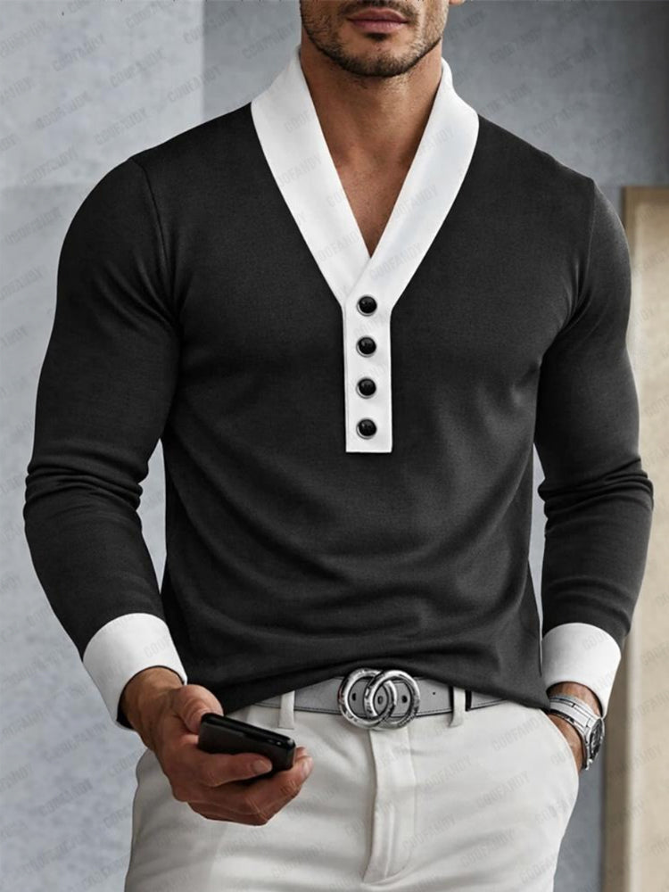 Casual Versatile Contrast Color Undershirt