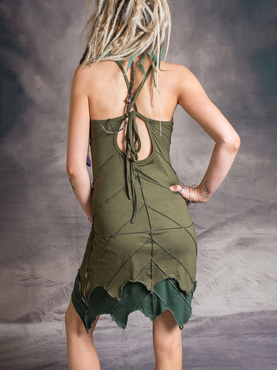 Fairy Pixie Leaf Dress Forest festival outfit Alternative fashion