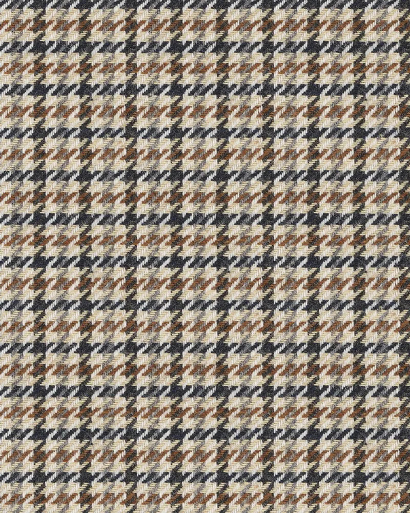 Vintage Brown Houndstooth Straight-leg Casual Pants