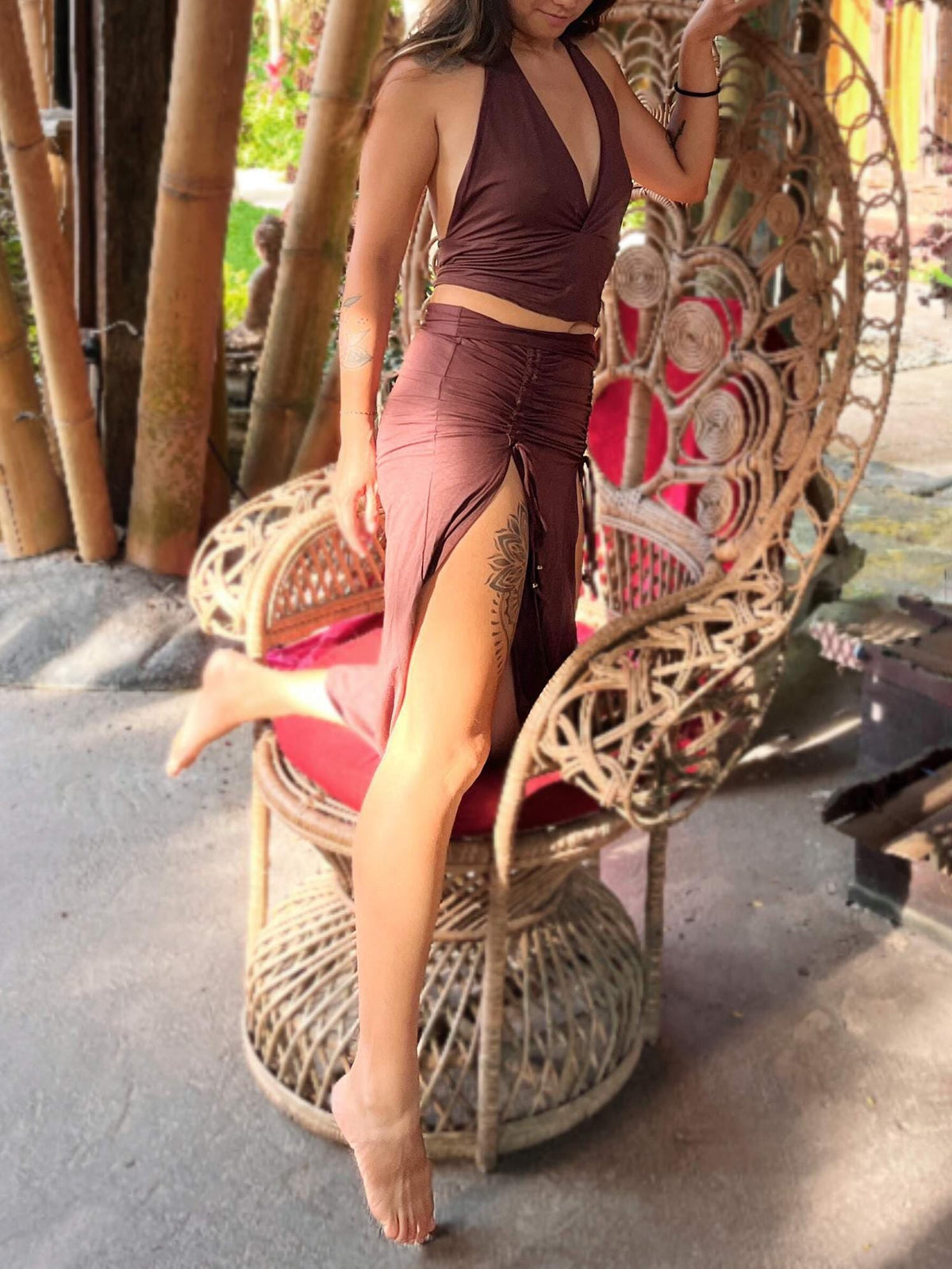 Halter Crop Top: Stretchy, Yoga, Bellydance, Boho, Ritual, Burning Man
