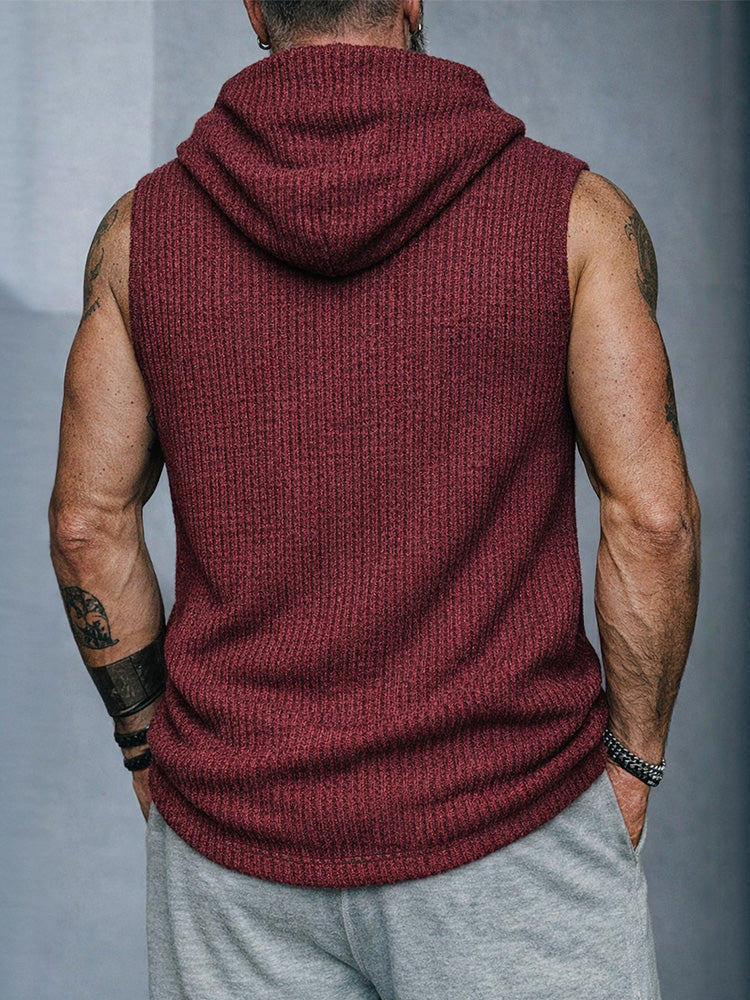 Sporty Hooded Knit Tank Top