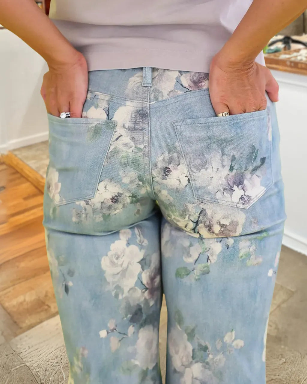 Vintage Floral Wide-leg Pants