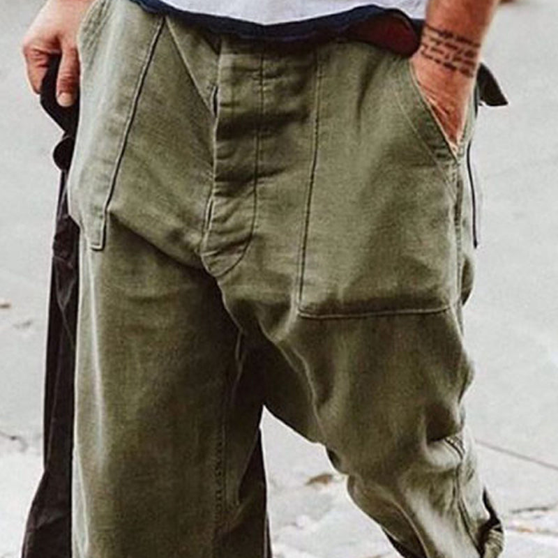 Casual Mens Solid Color Loose Trousers
