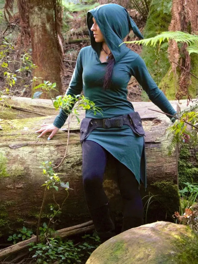 Hooded Long Sleeve Pixie Tunic with Pixie Pointed Hood