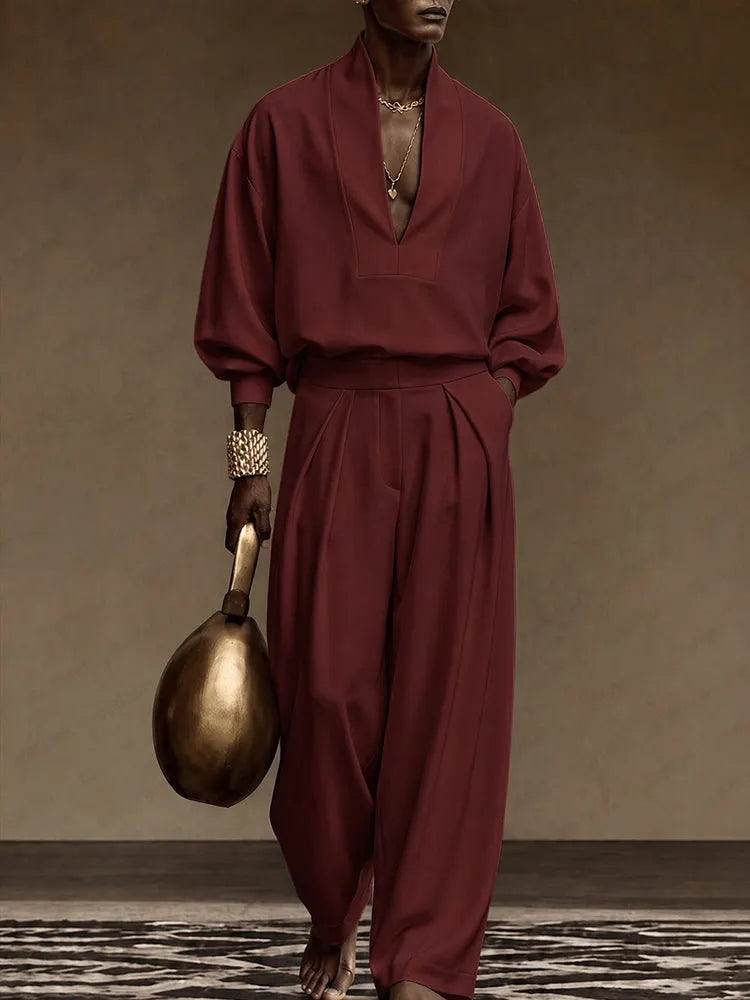 Minimalism Casual Designer Shirt and Pants Set