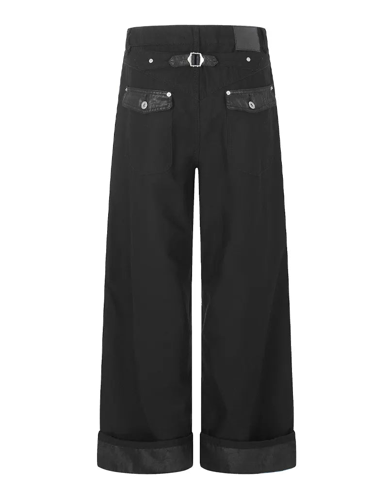 Vintage Army Green High©\Rise Wide©\Leg  Field Trousers