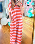 Casual Striped Maxi Dress