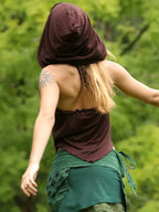 Pixie Hood Top, Boho Festival Tribal Clothing, Yoga Fairy Pointy Elven Psytrance Wear