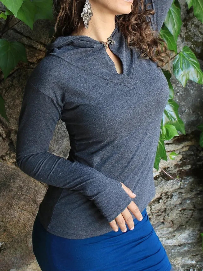 Elven Hoodie-Womens Long Sleeve Hoodie Shirt with Thumbholes Hoody