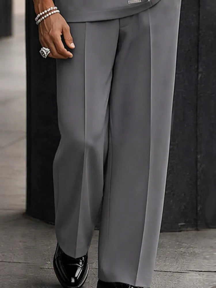 Smart Casual Pleated Design Top Pants Set