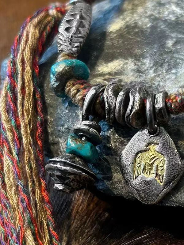 Vintage Colorful Braided Cord Necklace