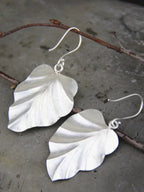Vintage Distressed Handmade Brushed Leaf Earrings