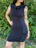 Organic Cotton Cowl Hooded Dress with Pockets
