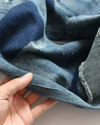 Vintage Faded©\Wash Denim Patchwork Distressed Jeans