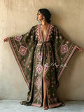 Women's Bohemian-Print Cotton-Linen Vacation Robe