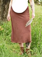 Fold-Over Waist Draped Midi Skirt
