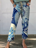 Women's CATch The Blue Wave&cats 2024 Printed Cotton Casual Pants