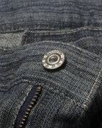 Vintage Striped Textured Denim Cargo Pants