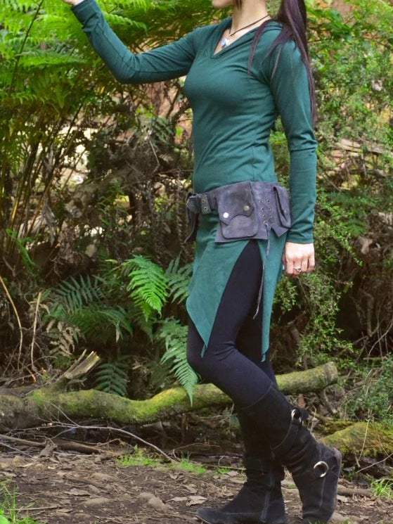 Hooded Long Sleeve Pixie Tunic with Pixie Pointed Hood