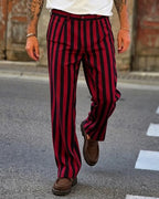 Vintage Vertical Stripe Straight©\Leg Trousers