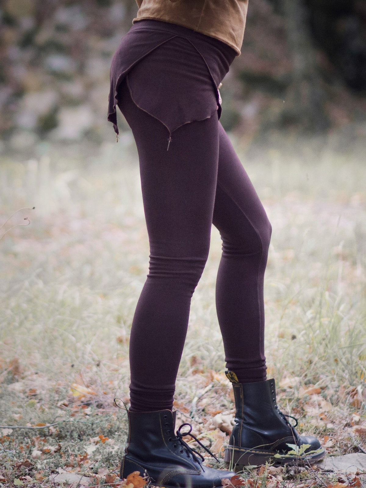 Hand Dyed Bamboo Leggings: Cotton Fleece Pixie Yoga Pants