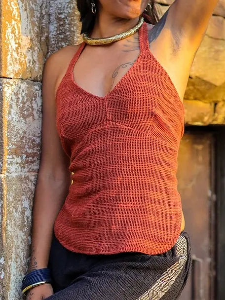 Cotton Backless Top- Boho Summer Top